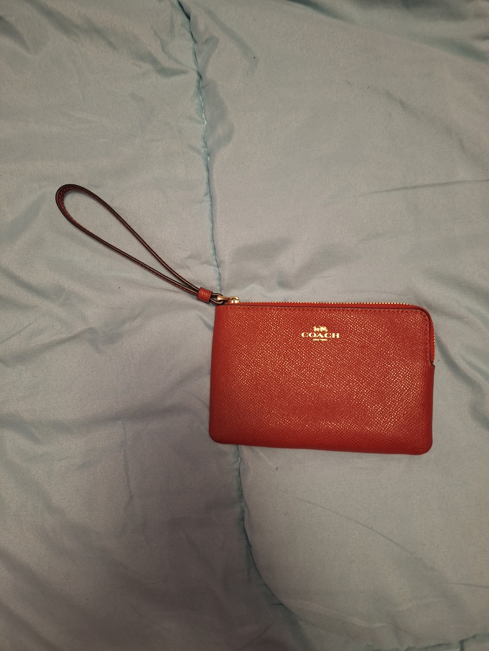 Like NEW! Coach Zip Wristlet - Red Leather